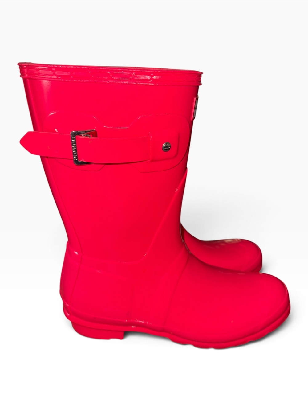 Hunter Women's Original Vibrant Pink Short Gloss Rain Boots, size US 9/UK 7 - Picture 4 of 9